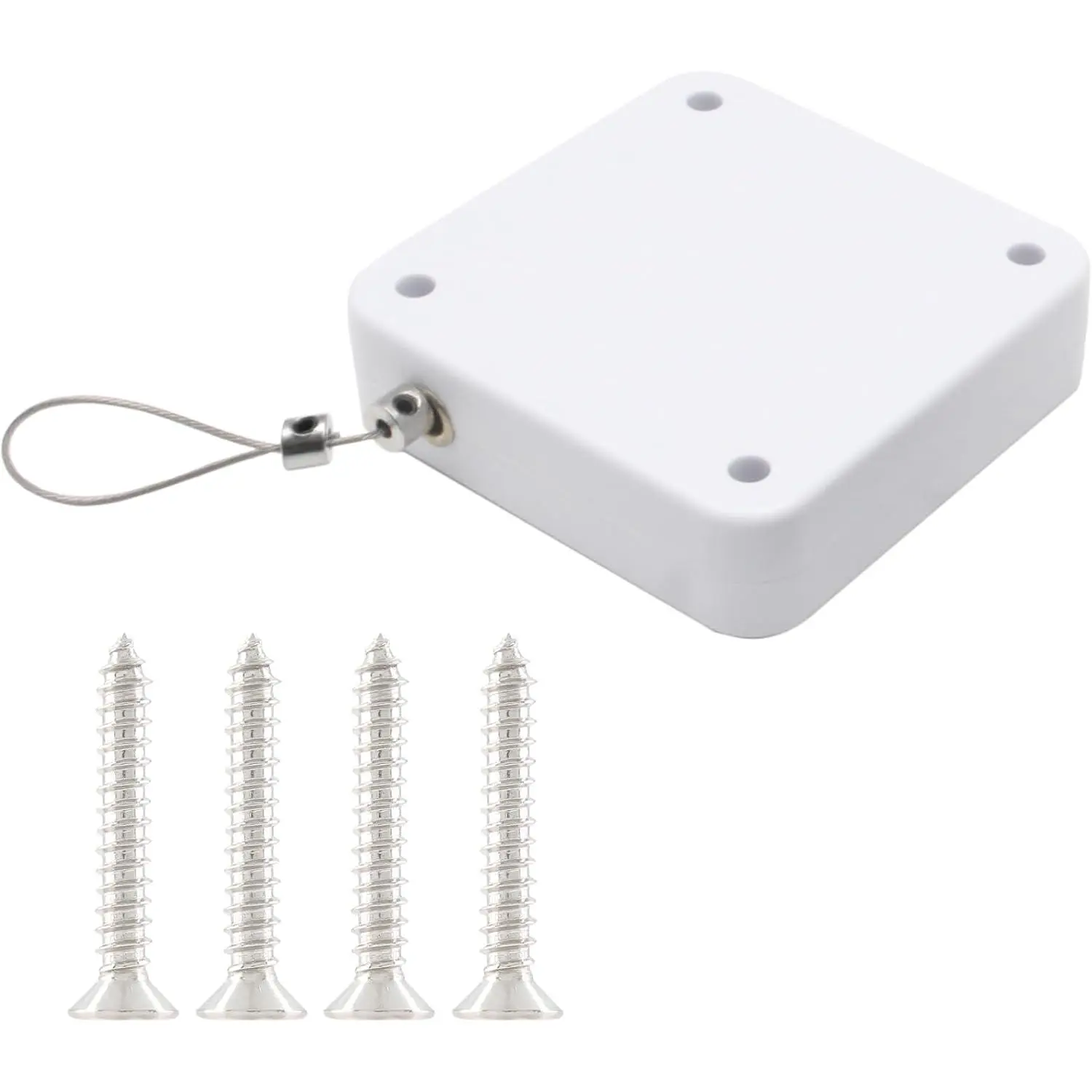 1 Pack Automatic Door Closer White 1000N | Punch-Free, Sliding Door Closer, Steel Pull Cord, Multifunctional Drawstring, For Bathroom, Bedroom, Residential
