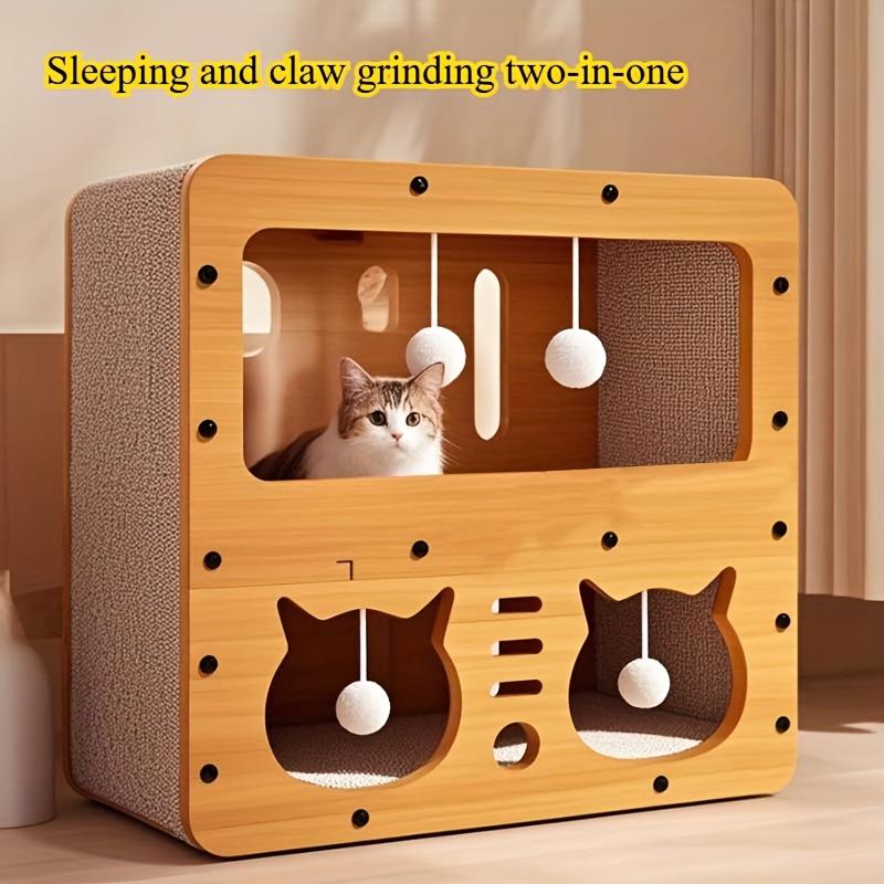 Vertical Cat Scratching Board Cat House Summer Cool Integrated Extra Large Double-Layer Cat Villa Extra Large Nest Wear-Resistant and Non-Shedding Cat Scratching Board Scratcher Board