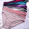 6-Pack Summer Striped Low Rise Panties for Women, Breathable Soft Daily Wear Briefs with Bow Decor Fitted Panty
