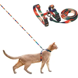 Cat Harness and Leash Set, Cats Escape Proof - Adjustable Kitten Harness for Large Small Cats, Lightweight Soft Walking Travel Petsafe Harness