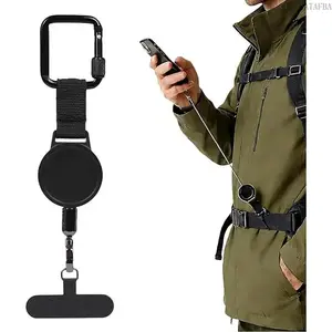Retractable Anti-Theft Phone Lanyard with Lock Carabiner, Durable Security Phone Tether Cord, Practical Outdoor Gear for Climbing Hiking Skiing Fishing Daily Sports
