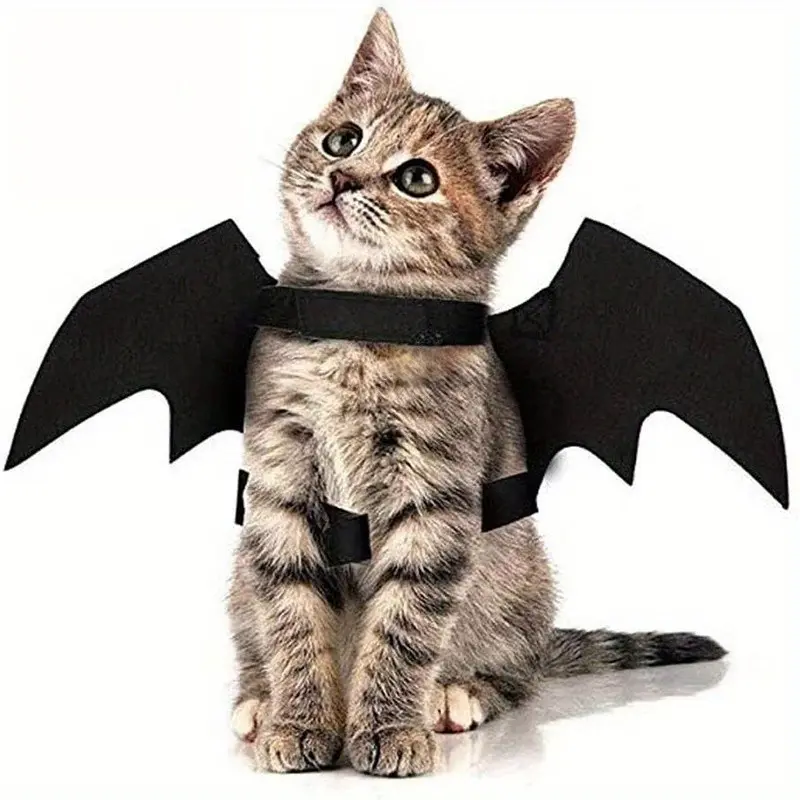 Adjustable Cat Bat Wings Costume, Soft Polyester Halloween Pet Accessory, Ideal for Cats and Small Dogs, Perfect for Role Play and Dress Up Fun