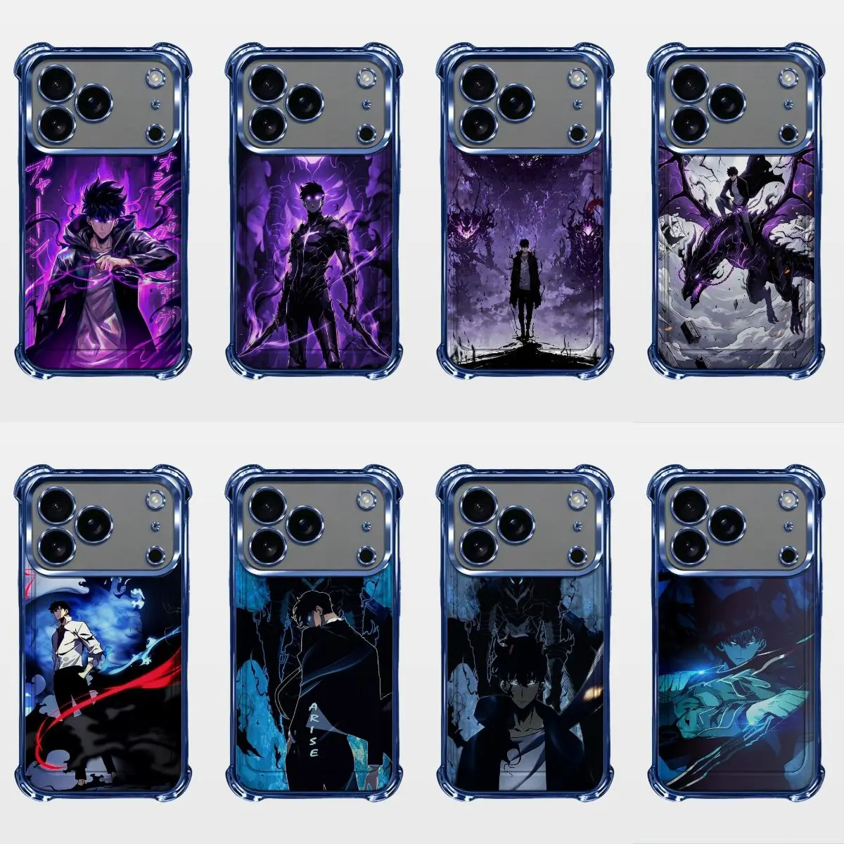 Solo Leveling Korean Anime Fighting Style 4-Corner Protective Phone Case for iPhone 11,12,13,14,15,16,17 Pro Max Plus - Air Shockproof Cover Gift for Anime Fans, Iphone 15