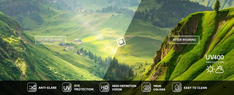 Polarized Clip-on Sunglasses with Flip Up Function Anti-Glare UV 400 Driving Glasses Clip-on for Prescription Glasses