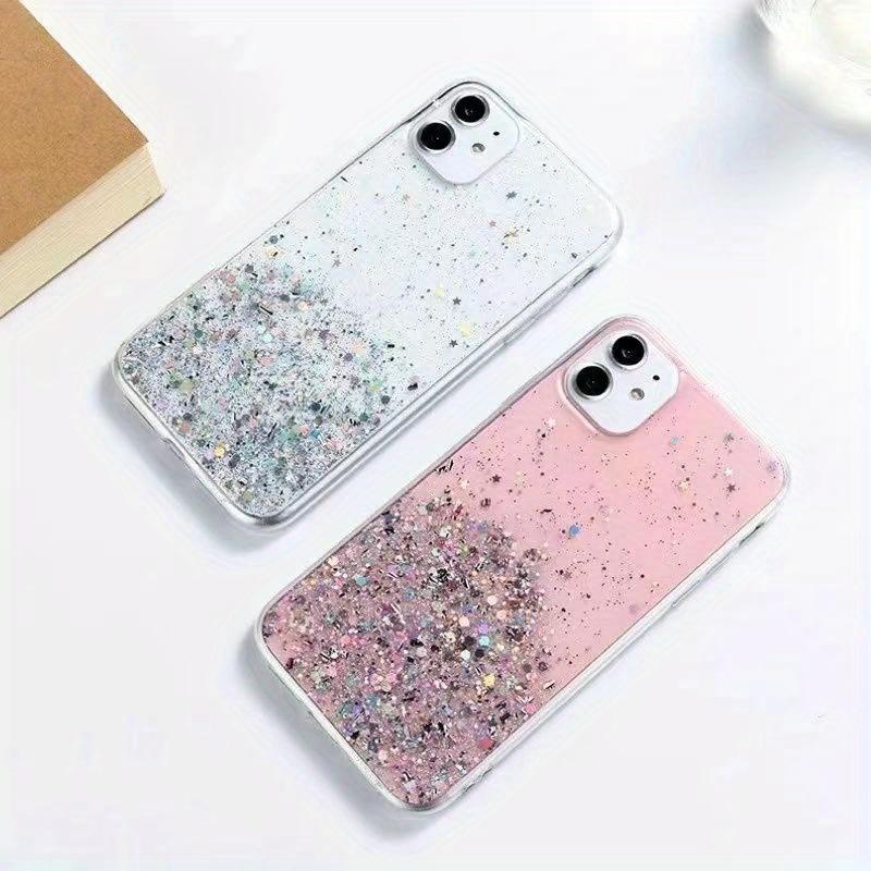 Clear Glitter TPU Phone Case For iPhone 17 17 Pro 17 Air 17 Pro Max 16 15 14 13 12 11 X XR XS 7 8 Plus Series, Transparent Bling Protective Cover