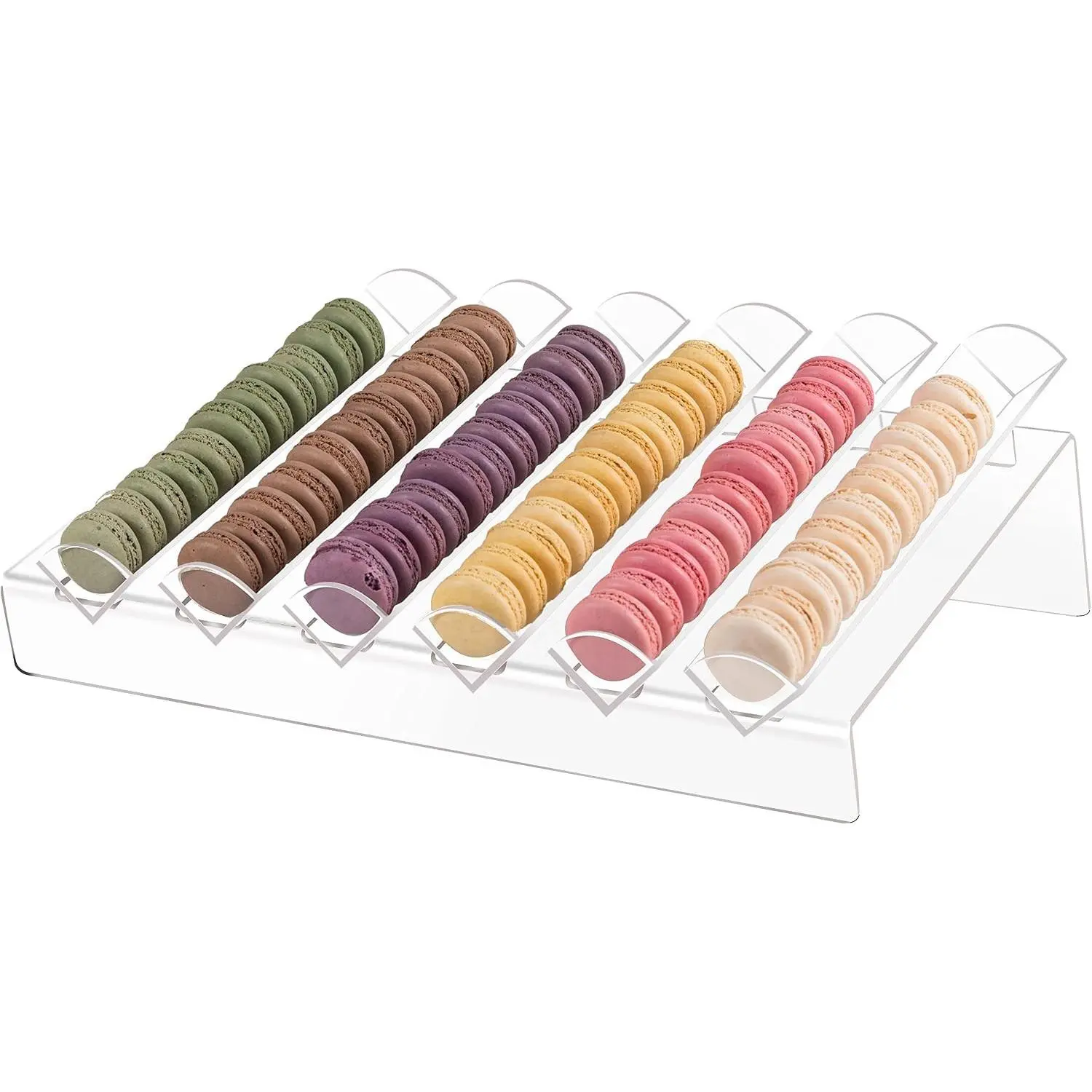 Macaron Display Tray, 6 Slots Macaron Stand Cookie Display Stand for Home Baking Shop Dessert Display