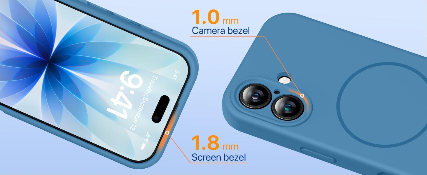 Magnetic for iPhone 17 Case, Compatible with MagSafe, Integrated Silicone Camera Control Cover, 3.0mm Thicken Shockproof Drop Protection Phone Case for 17,Capri Blue