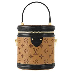 Louis Vuitton Cannes Classic Monogram Lucky Bucket Bag for Women, Coated Canvas with Leather Trim, Brown