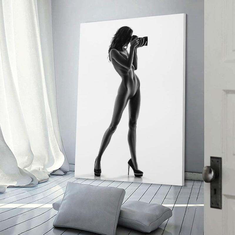 MOJDI Black And White Sensual Art, Human Landscape Art, Nude Posters, Sexy Wall Art Posters (45) Canvas Painting Wall Art Poster for Bedroom Living Room Decor 12x18inch(30x45cm) Frame-style