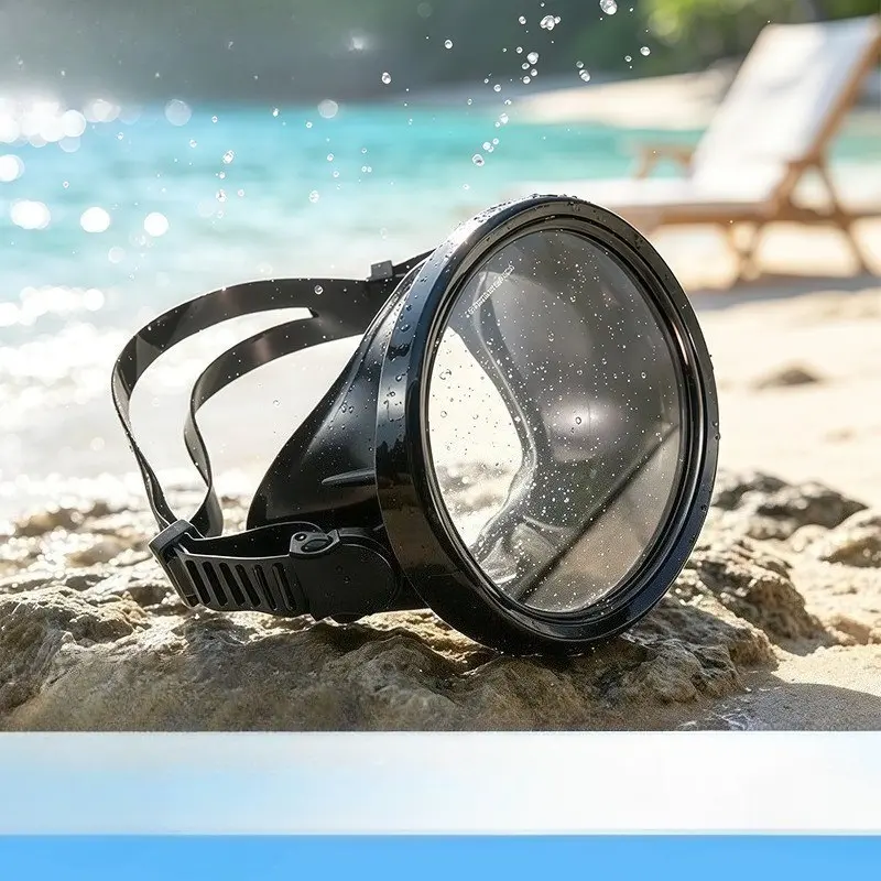 Adult Universal Dive Mask Large Frame Fisherman Mirror Tempered Glass Snorkel Face Mask HD Lens Scuba Gear Diving Gear Snorkeling Gear