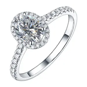 Women's Oval Moissanite Ring - Micro Pave CZ, Open Adjustable Band, Light Luxury Sparkly Vintage Affordable Artificial Gemstone Jewelry fashionable design