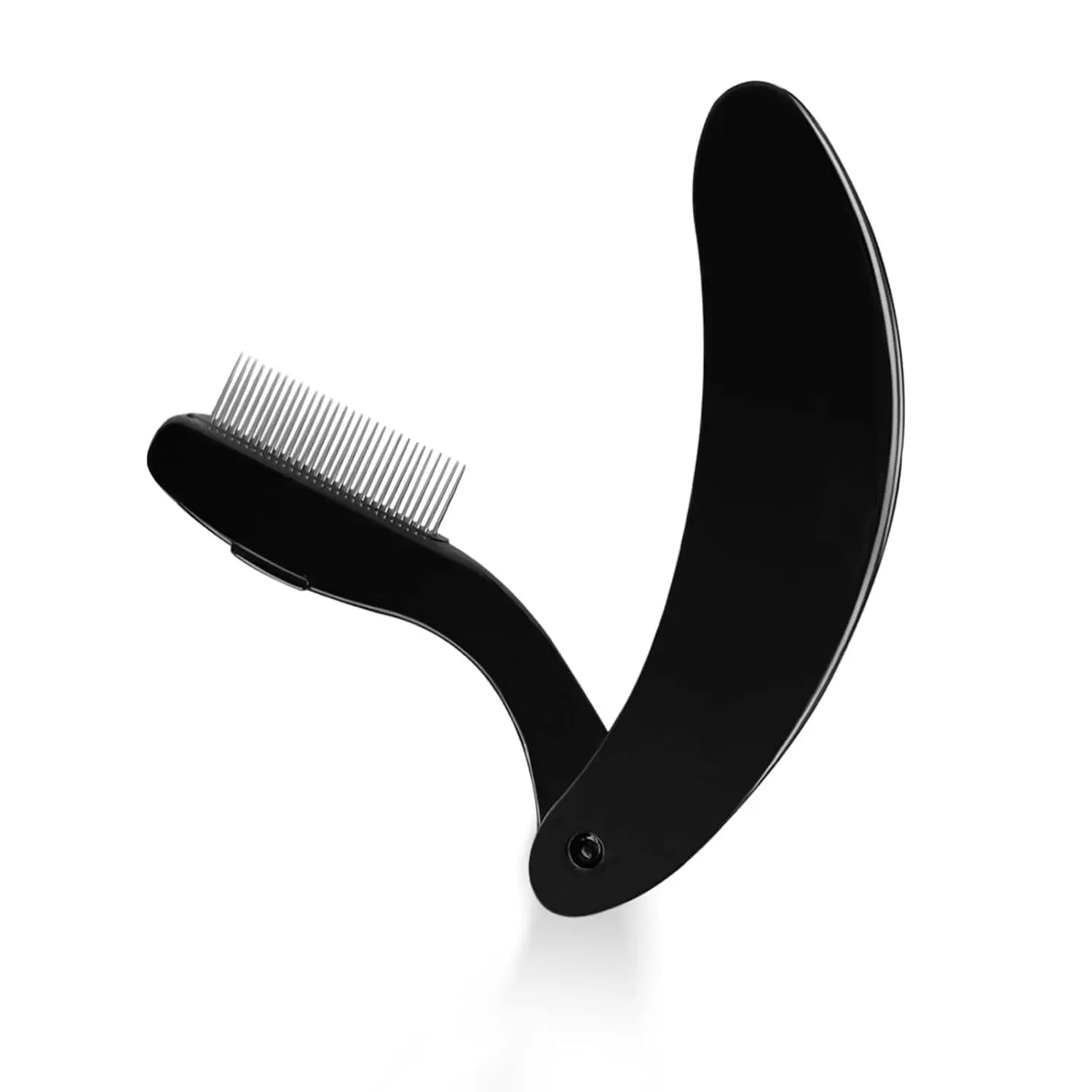 Foldable Eyelash Separator Comb, Black Plastic and Stainless Steel Lash Clump Remover, Ideal for Daily Makeup