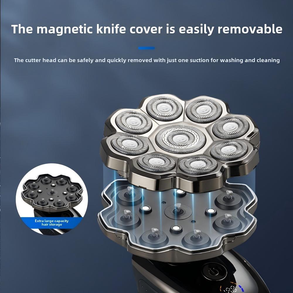 5 in 1 Electric Head Shaver for Men, Waterproof Wet/Dry Grooming Kit, Cordless Rechargeable Razor, Rechargeable Shaver Machine for Home & Travel