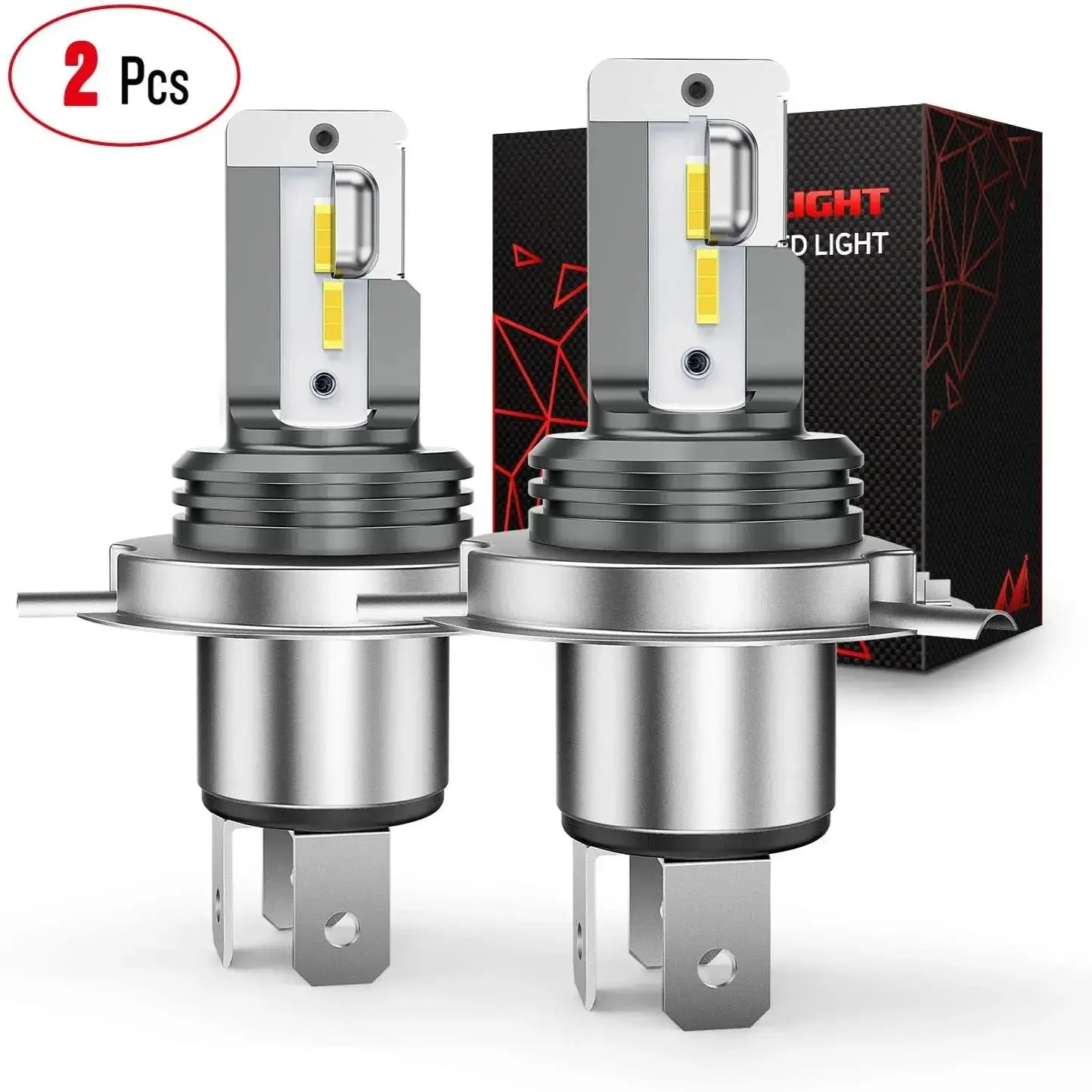 Nilight Nilight 2PCS H4/HS1 LED Motorcycle Headlight Bulb CSP Chips 6000K 9003 HB2 Hi/Lo Beam Light Conversion Kit for Motorbike,2 Years Warranty