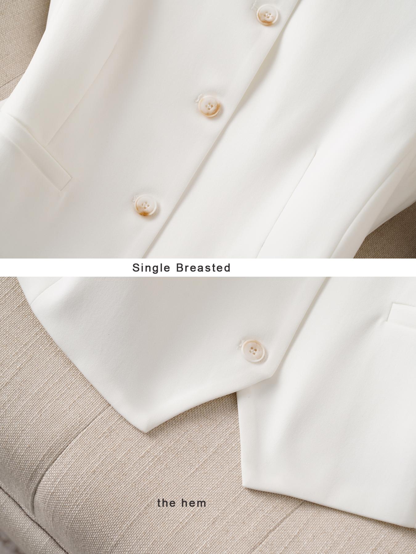 Women's Solid Color Button Front Vest Blazer, Casual Fashion Comfy Sleeveless Outerwear for Daily Outdoor Wear, Women Clothing for Spring Fall