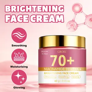 Groei 70+ Brightening Face Cream, Niacinamide & Txa Formula, Glowing Smooth Skin, Moisturizing Lightweight Daily Use, Perfect for All Skin Types