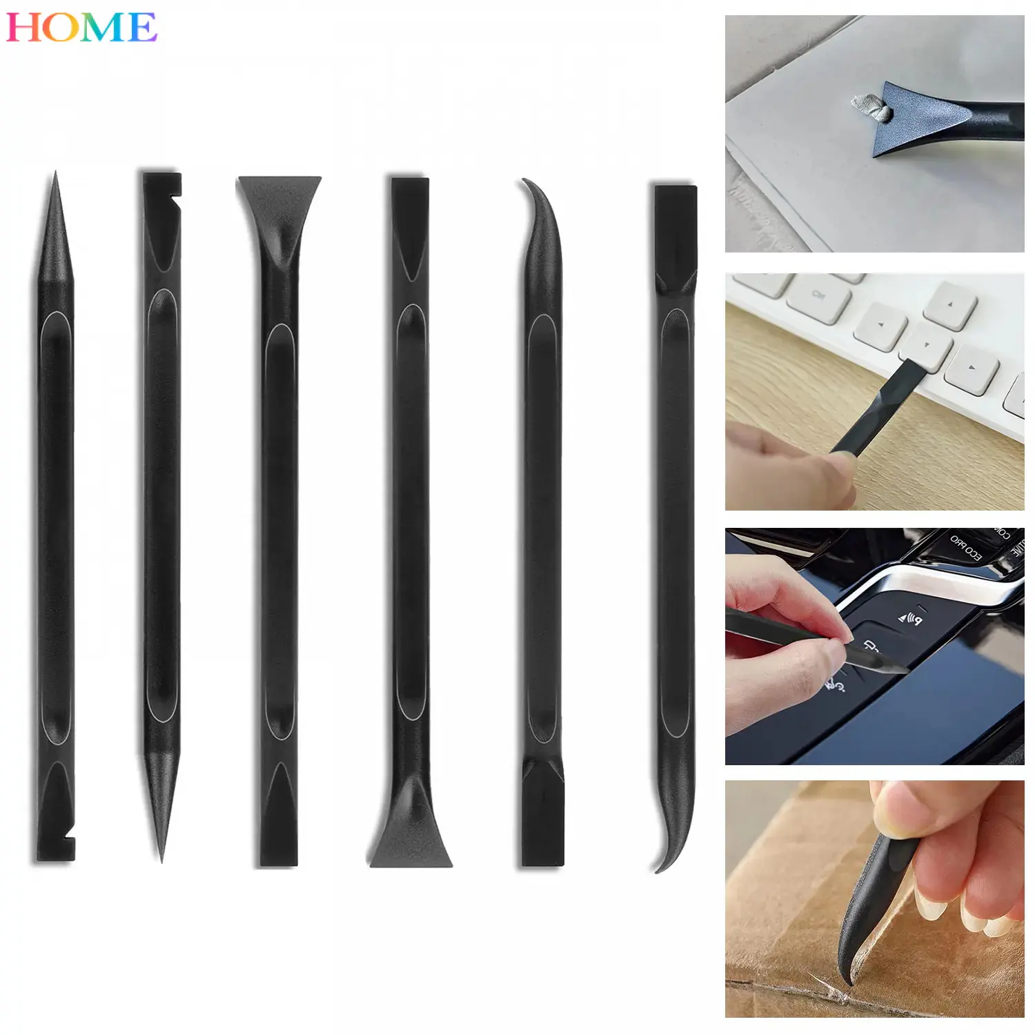 HOME Scraper Small Plastic Scraper Tool, Multi-Purpose Scraper Non-Scratch Cleaning Tool, Used in Narrow Spaces and Gaps, Perfect Removing Stains, Labels, Food, Dirt, Paint, Etc.(6pcs)#Mother's Day Gift#GiftsForHer