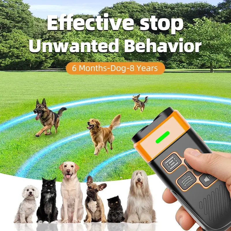 Ultrasonic Dual-Head Dog Repeller, Portable Anti-Bark Device, Handheld Pet Control Tool, Lightweight & Easy-To-Use, Ideal for Outdoor Use