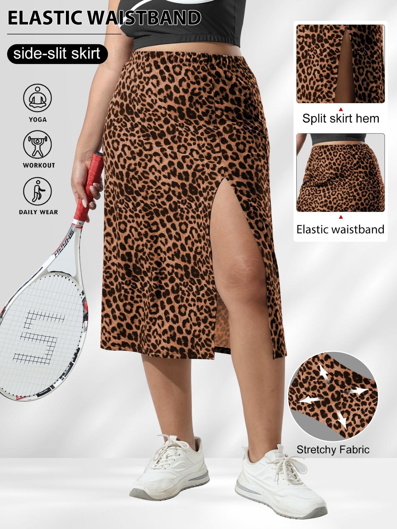 【plus Size】 Leopard Print Skirt, Casual Fashion Skirt for Daily Outdoor Wear, Women Plus Clothing for Summer, Casual Fashionable Skirt, Boho Fashion Skirt, Boho Hippie Skirt