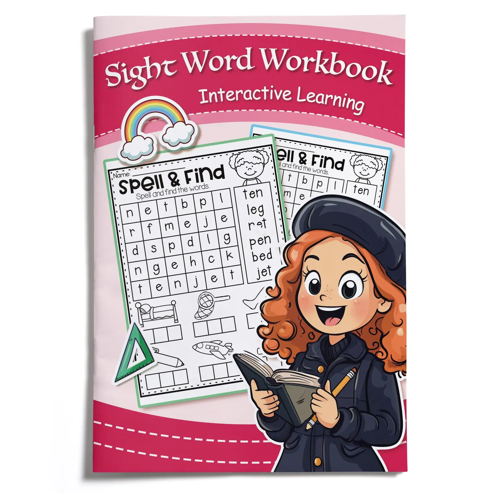 Phonics Workbook for Kids Ages 4-6, Short Vowel Word Families, Spelling, Word Search and Reading Practice, Kindergarten Literacy Activity Book, School Supplies, Teaching Supplies, A4 Size