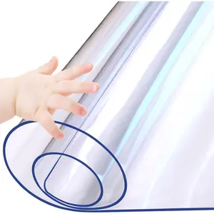24 x 48 Inch Clear Plastic Dining Table Protector Tablecloth Office Desk Pad Mat Waterproof PVC Vinyl Cover for Wooden Furniture Coffee Table Sofa Side Bar
