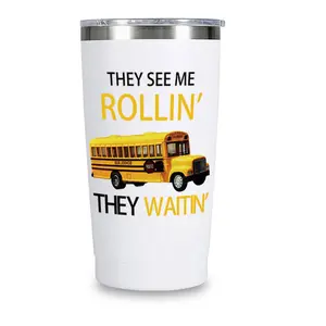 20oz Insulated Stainless Tumbler Iced Coffee Cup with Lid Outdoor Sports Car Driving Water Bottle Meaningful Bus Driver Gifts Idea for School Bus Driver Men Women from Student on 2024 Graduation Christmas Thanksgiving Day Retirement