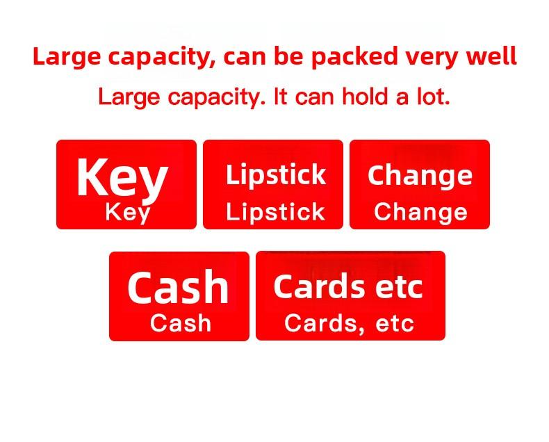 Heart-Shaped Mini Coin Purse – Cute Keychain Wallet for Women, Small Zipper Card Holder for Coins, Cash & Keys, Everyday Essential, Black with Red Heart Design