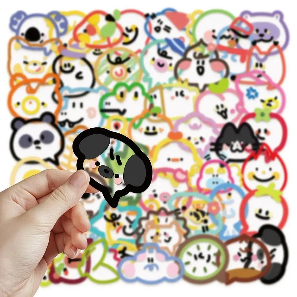 50pcs Cartoon Animal Bubble Stickers, Waterproof Vinyl Decals, Cute Minimalist Art, DIY Decor for Car, Laptop, Phone, Water Bottle, Luggage