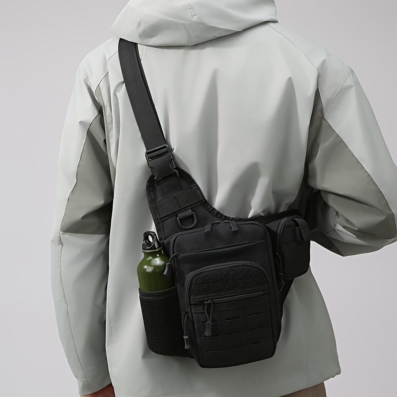 Casual Men's Crossbody Bag with Side Pouch, Multifunctional Lightweight Chest Pack for Outdoor Sports, Durable Breathable Waist Bag with Secure Zippered Back Pocket