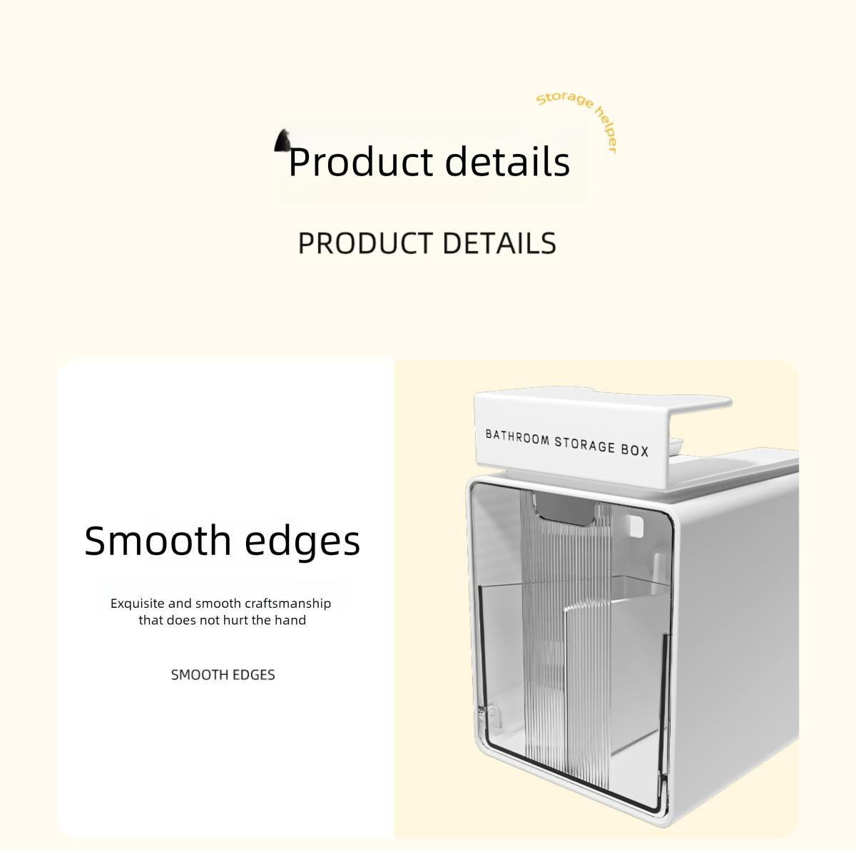 [Aesthetic] Clario Minimalist Hanging Storage Box - No Drill Desk Edge & Closet Shelf Organizer. Dual-Compartment Flip-Lid Container for Stationery & Jewelry. Dorm Essentials Desk Reset