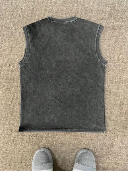 Men's Vintage Graphic Print Round Neck Tank Top, Regular Fit Casual Fashion Sleeveless Top for Summer, Men's Clothes for Daily Wear, Socks