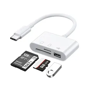 3-in-1 Card Reader Adapter Type C To SD TF Memory Card Reader USB Type C OTG Converter For Huawei Samsung Xiomi Phone Tablet