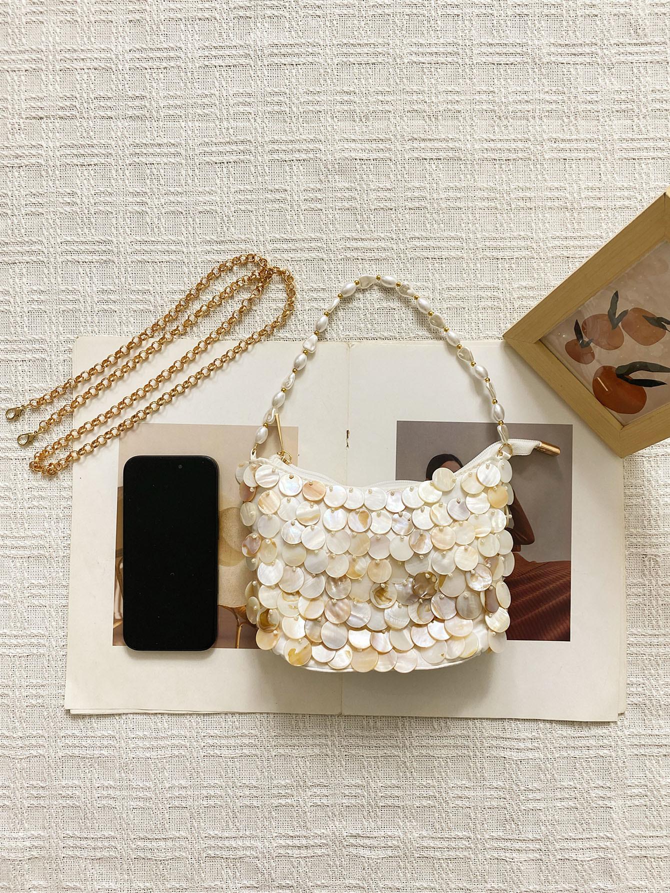 Summer Beach Vacation Handmade Woven Shell Dumpling Bag, Hand-stitched, Exquisite Craftsmanship, Niche Fashion Trend, Handheld Crossbody Bag 2026