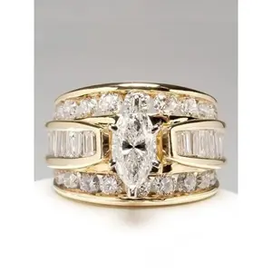 Fashion Artificial Crystal Decorated Ring, Elegant Fashion Rings, Wedding Engagement Party Accessories for Women, Trendy Accessories for Party and Daily Life