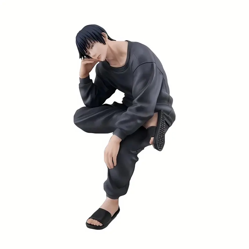 JJK Series Toji Fushiguro Realistic Sitting Pose Action Figure, Unisex Anime Fans Toy Gift, Room Accessories, Collectible Home Decor Peripheral Doll