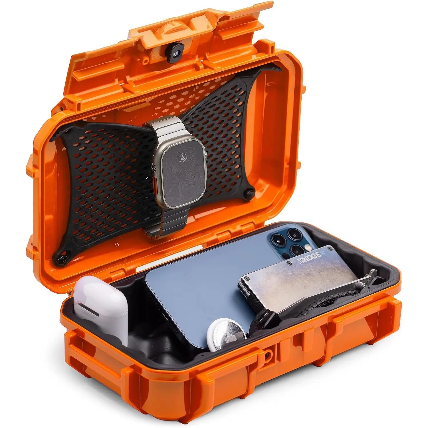 56 Dry Box - EDC Tough Protective Case  Made for Organization of Cameras, Phones, Camping, Fishing, Hiking, Water  (Orange)