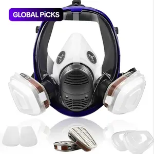 Gas Mask, 7 in 1 Reusable Full Face Protective Respirator Gas Mask with Activated Carbon Filter, Safety & Security Supplies for Home, Dustproof Gasproof Mask, Safety Gear #GLOBAL PICKS