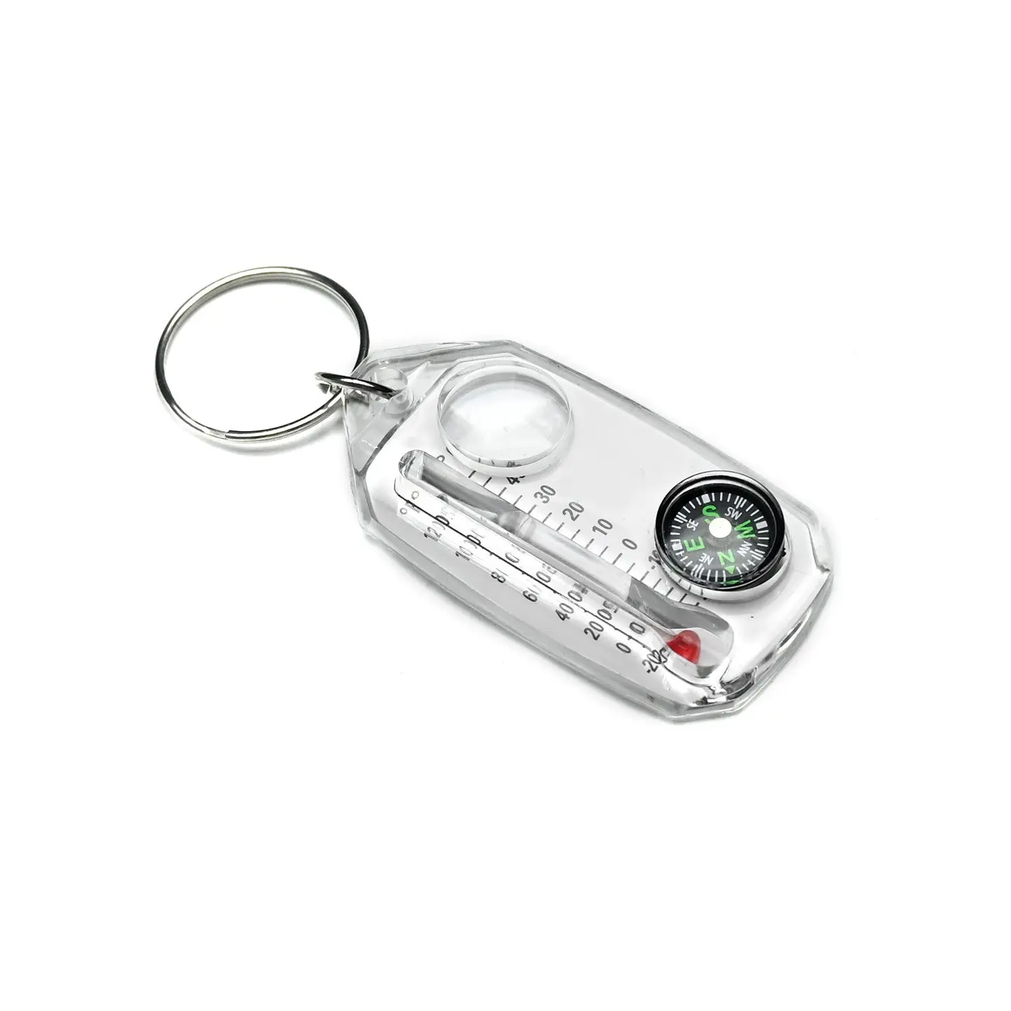 Outdoor Gear Thermometer Compass Magnifier Keychain, Portable Mini Compass, Direction Finder, Essential Camping Tool, Compact Design, Travel Accessory