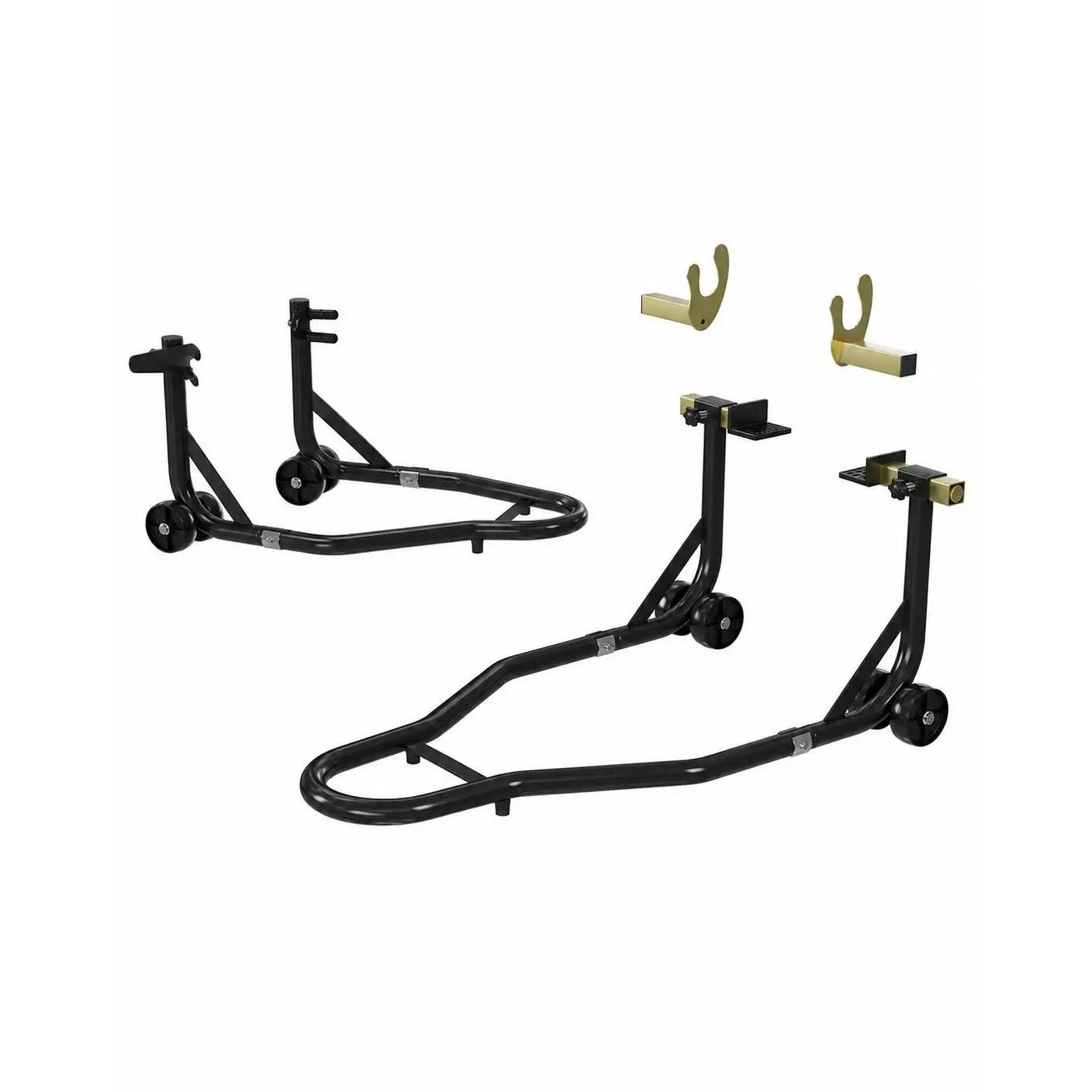 Motorcycle Rear Stand Lift – 450 lbs Capacity with U+L Adjustable Swingarm Spool – Heavy Duty Maintenance Rack – Appropriate for Motorbikes – Black or Red