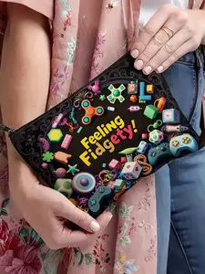 Fidget Spinner Cosmetic Organizer Bag, Sensory Friendly Storage for Fidget Toys, Travel Essentials, Unisex, Makeup Pouch