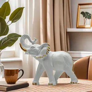 Lucky Elephant Statue, Wealth Attraction Animal Sculpture, Modern Luxury Home Decor, Opening Ceremony Gift, Feng Shui Ornament