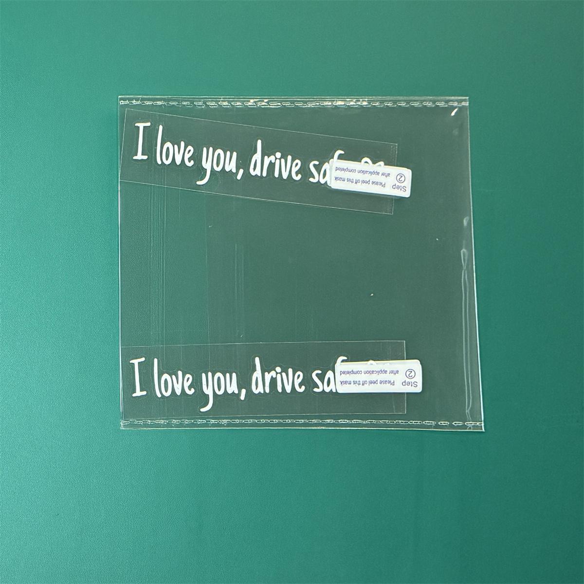 4 Counts Set I Love You Drive Safe Car Mirror Decal,Vinyl Decal for Car,Car Rearview Mirror Sticker,Universal Car Accessory.