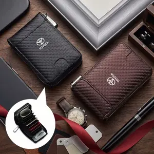 Leather Men's Wallet Vintage Card Purse for Toyota GR Corolla Camry Auris Yaris Avensis Prado Verso TRD Keychain Wallet,Gift