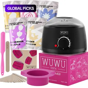 19-Piece Professional Waxing Kit Set, Hair Removal, Usa Plug Wax Heater, 5 Packs of Hard Wax Beads, Reusable Silicone Applicators, Wax Warmer Kit, Smooth Skin Care Solution