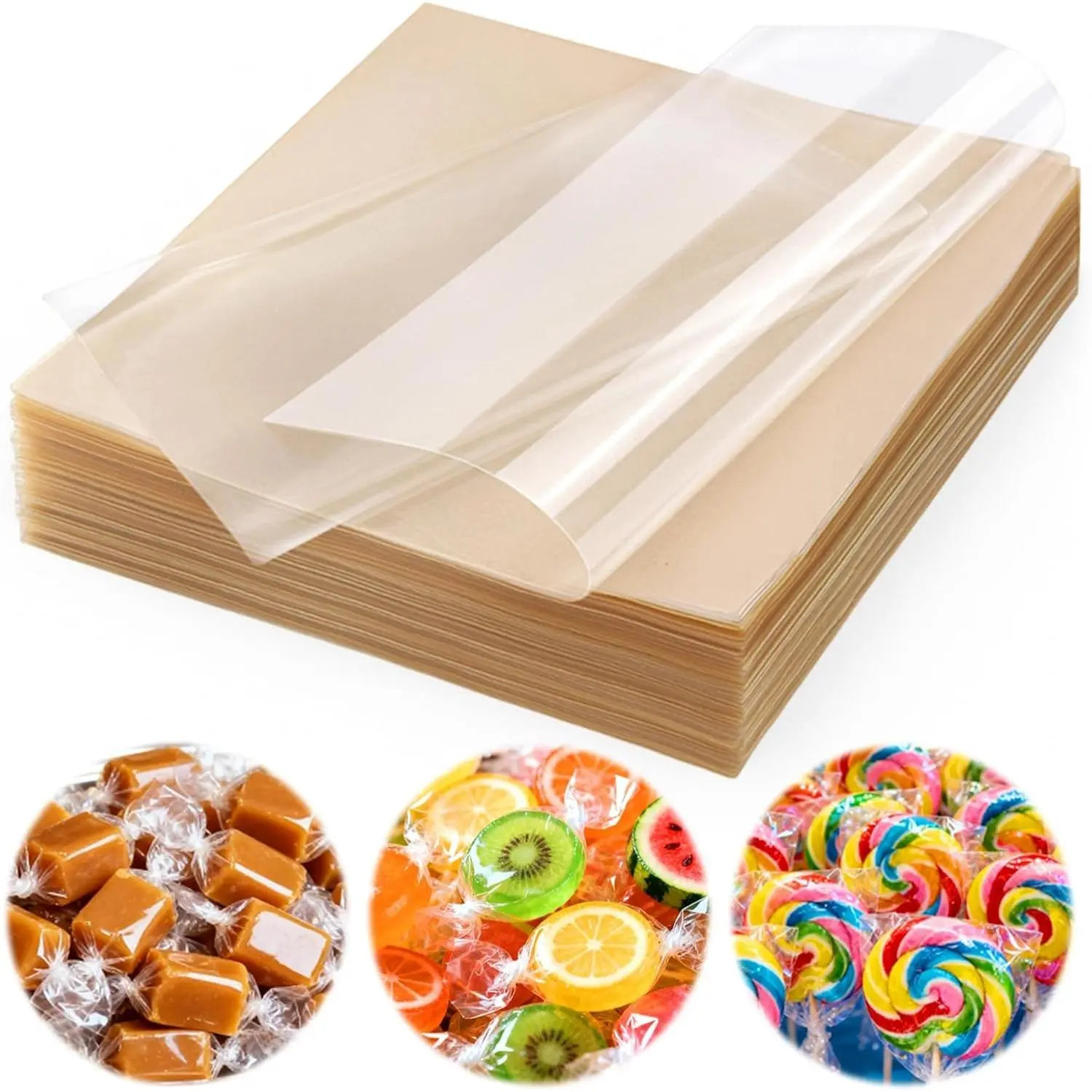 Candy Wrappers for Homemade Candy, 500 Sheets Caramel Wrappers 5"x5"