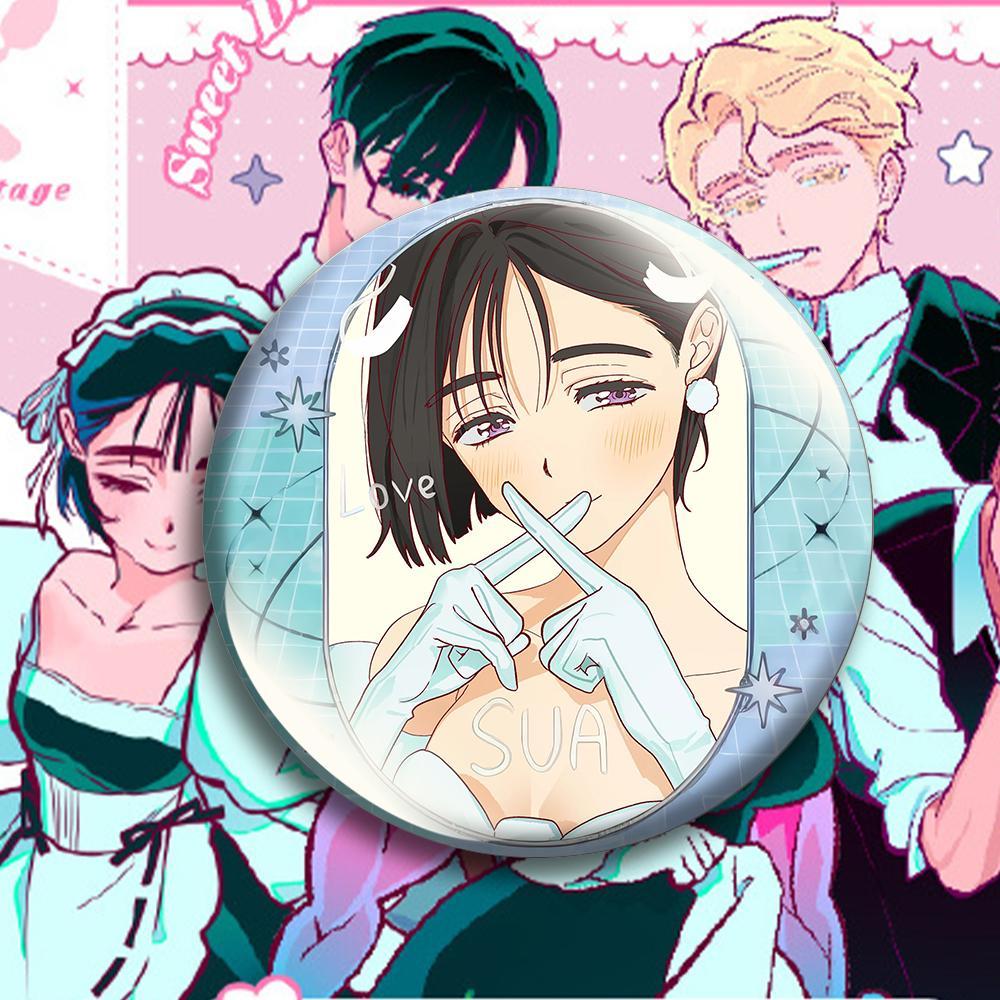 Alien Stage Round Brooch Tinplate Hyuna Sua TILL IVAN Brooches Cartoon Mizi Luka Badge Pins Backpack Hat Accessories Friend Gift