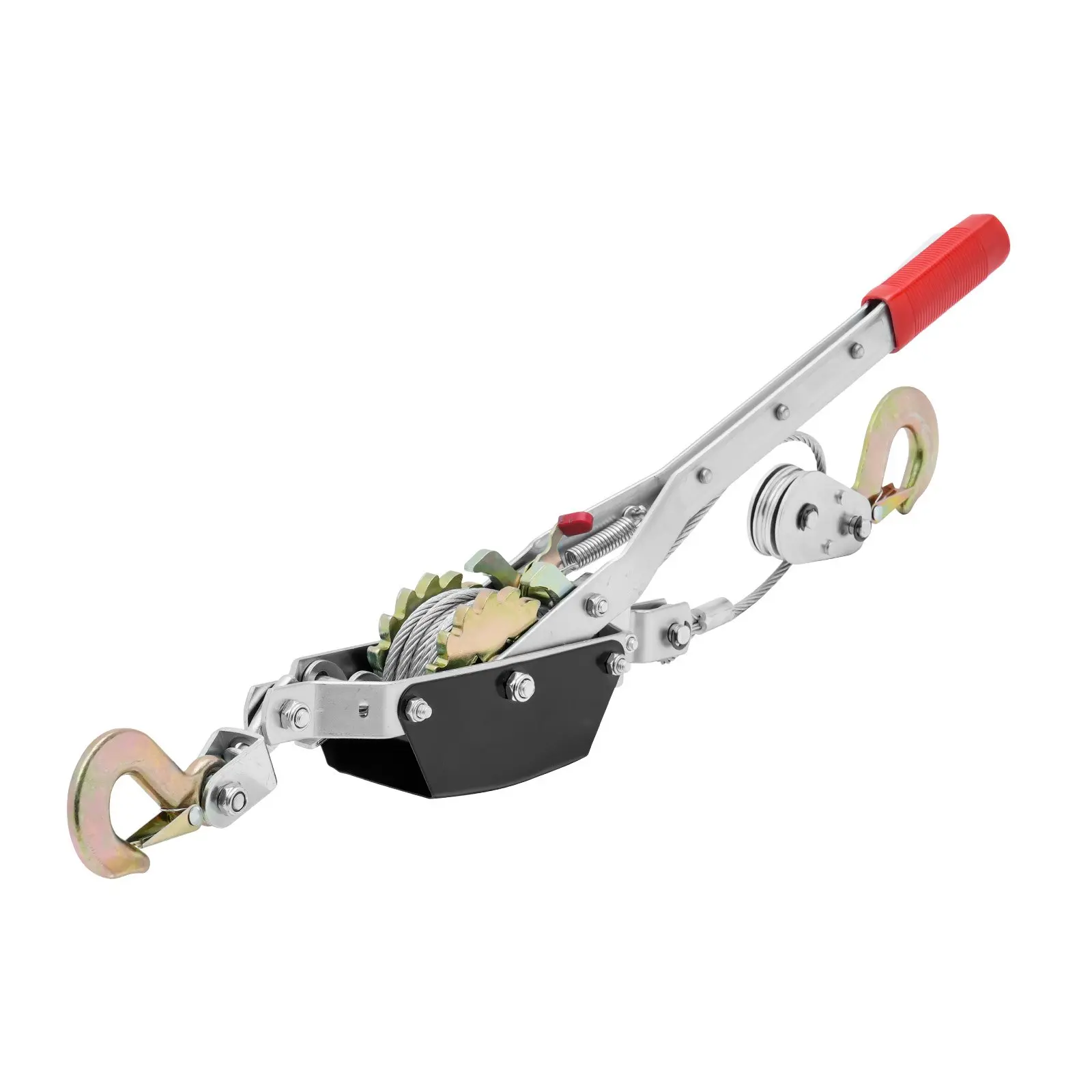 【DealsForYouDays】VEVOR Come Along Winch, 2 Ton (4, 409 lbs) Pulling Capacity, 12 ft Steel Cable, 2 Hooks, Heavy Duty Ratchet Power Puller Tool with Dual Gears, Automotive Hoist Cable Puller Ideal for Vehicle Rescue
