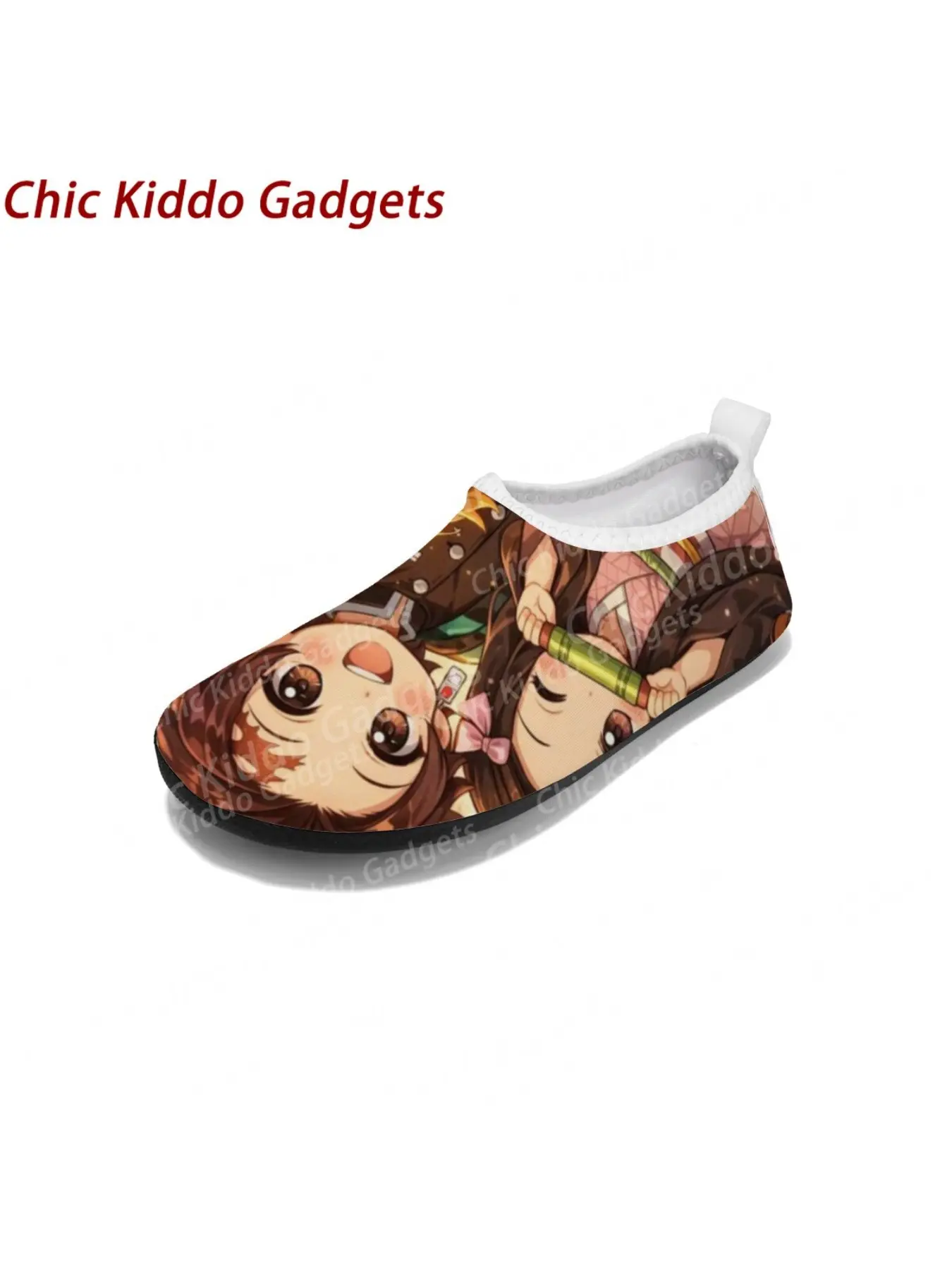 Hot Selling Kawaii Anime Figure Kamado Nezuko Design Woman Girls Summer Beach Swimming Cartoon Print Shoes Simple Comfortable Durable Children Outdoor Flat Shoes Diving Wading Shoes Soft Diving Wading Shoes