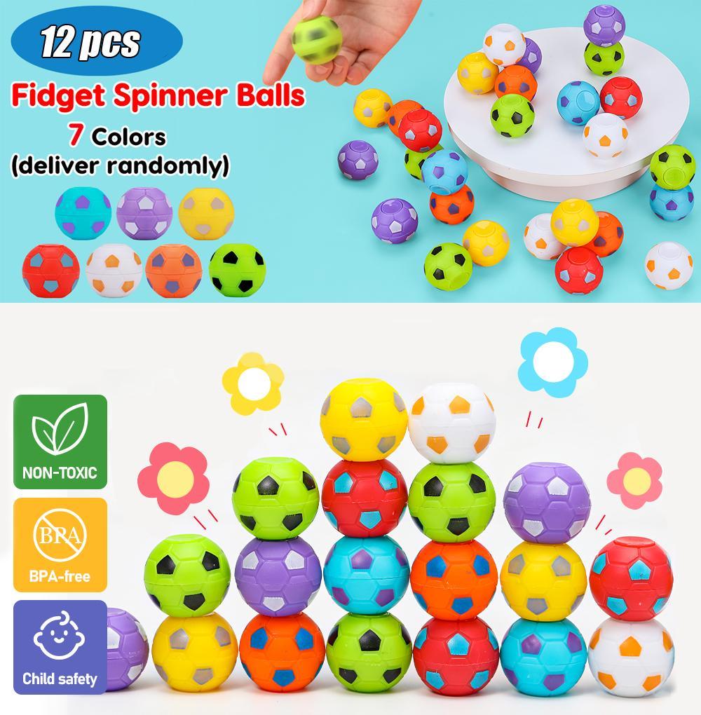 12PCS Fidget Spinners Soccer Ball Toy for Kids Stress Ball Desk Toy Party Favors Goodie Bag Stuffers Kids Adults gifts