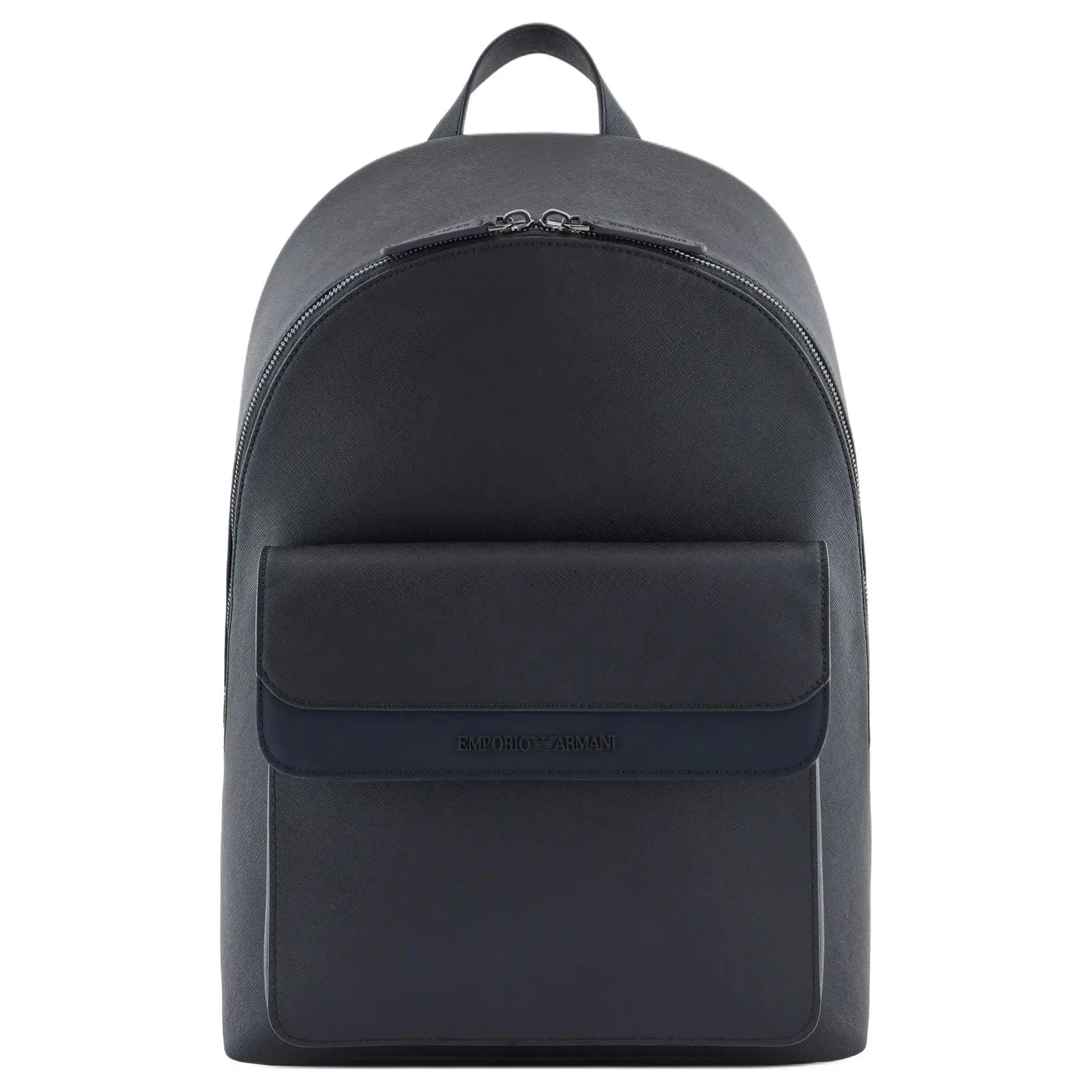 Emporio Armani PU Backpack for Men with Adjustable Strap and Zip Closure in Navy Blue